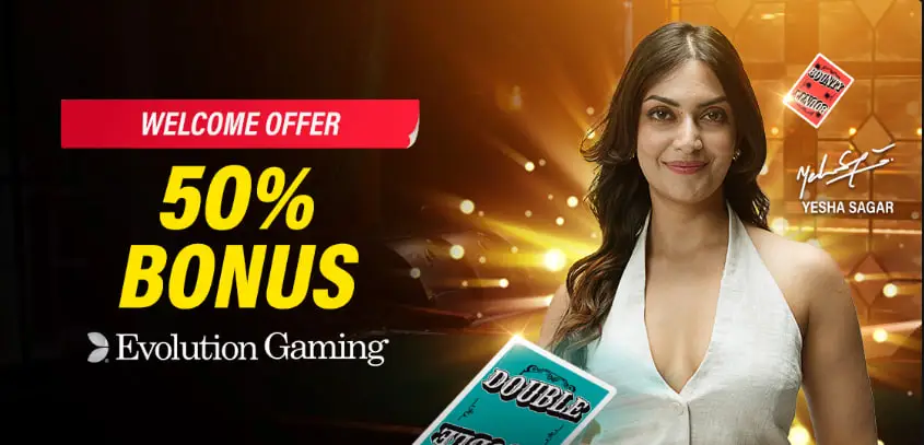 50% Evolution Gaming Bonus